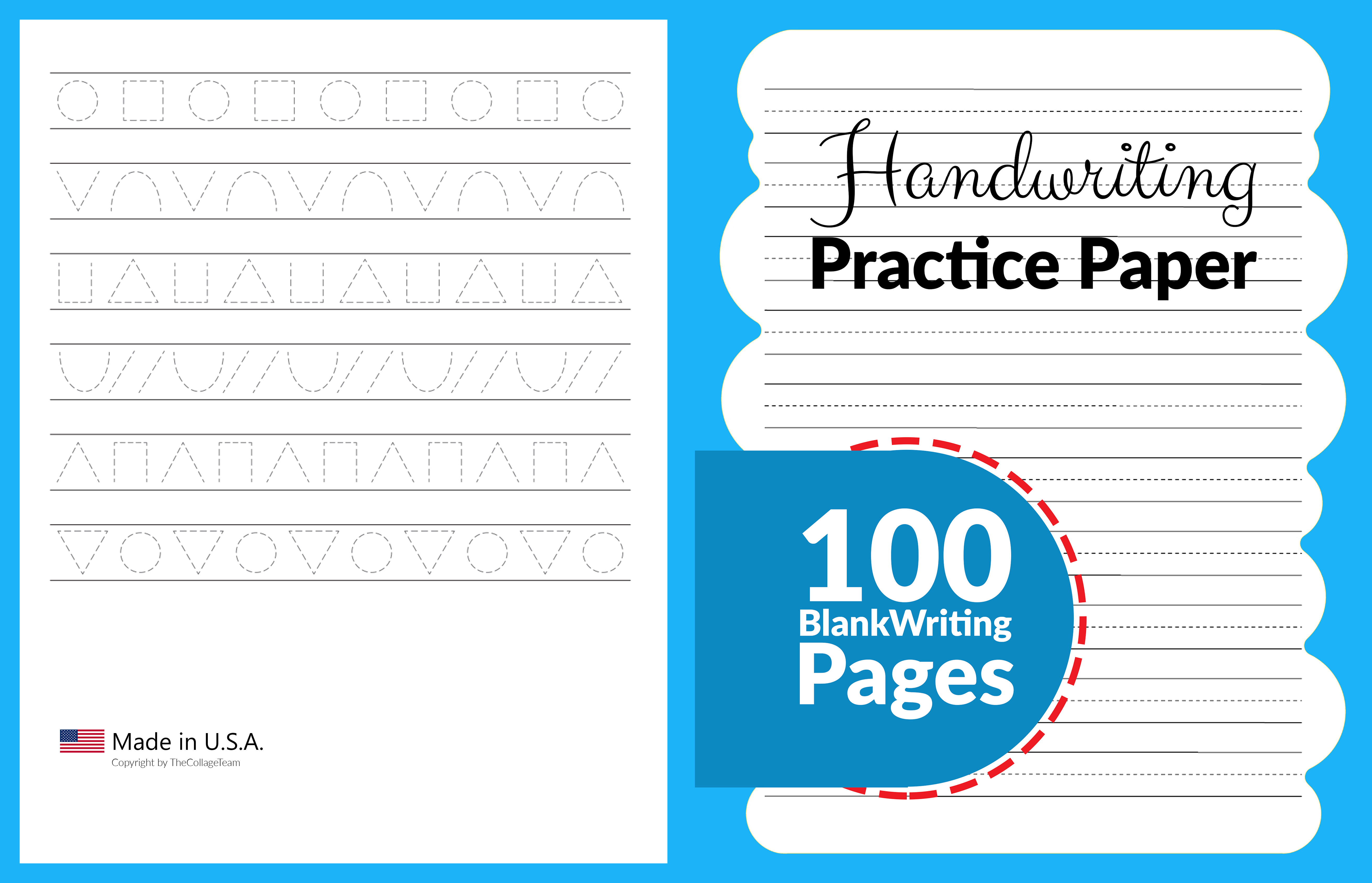 Handwriting Practice Paper for Kids Graphic by Hrafart · Creative Fabrica