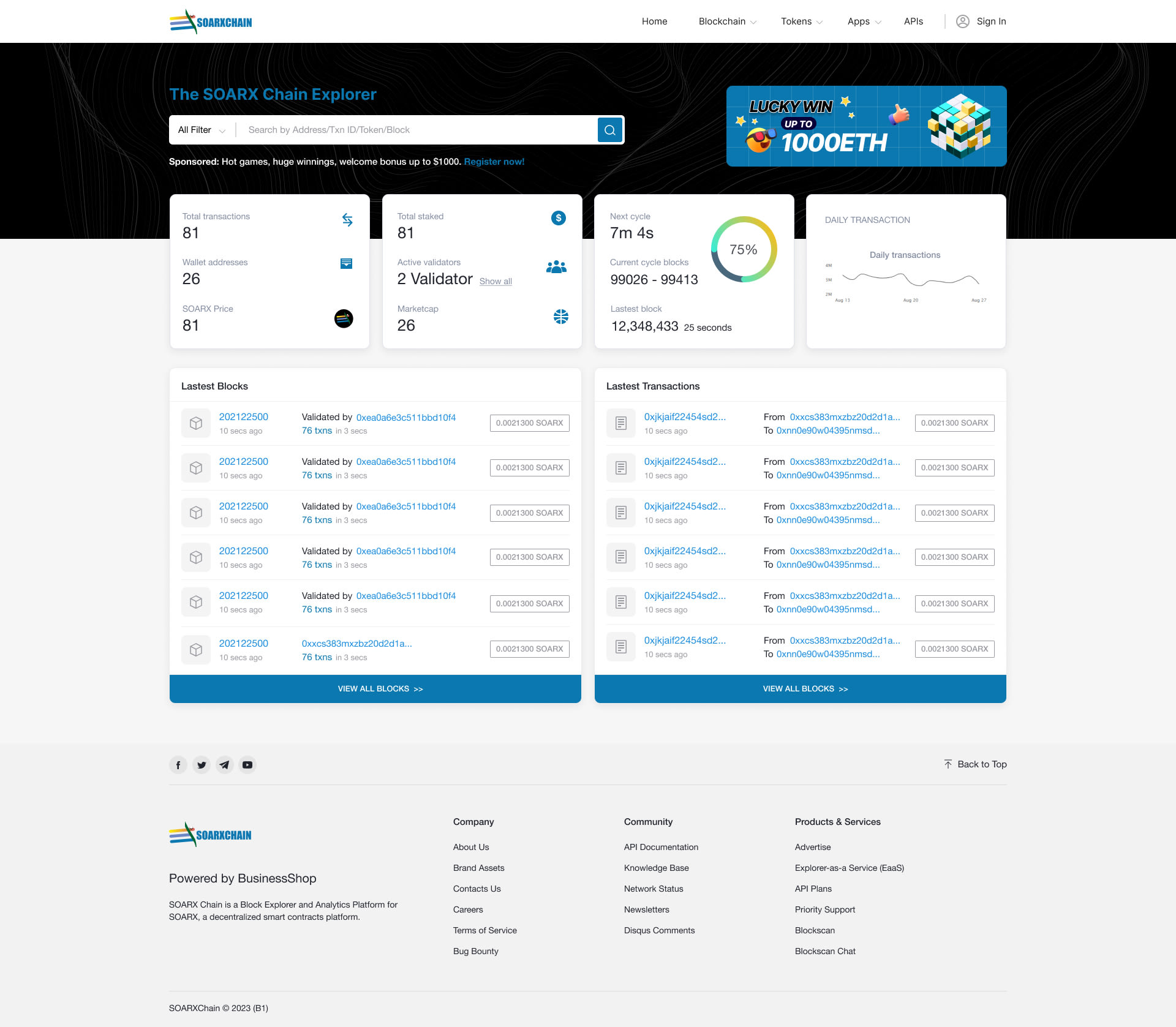Build a blockchain explorer cloned from ethereum by Namnguyenthai | Fiverr
