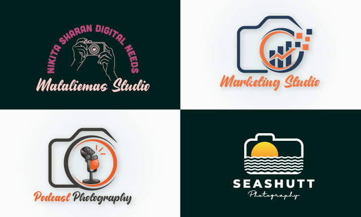 design camera photographer drone camera and photography logo