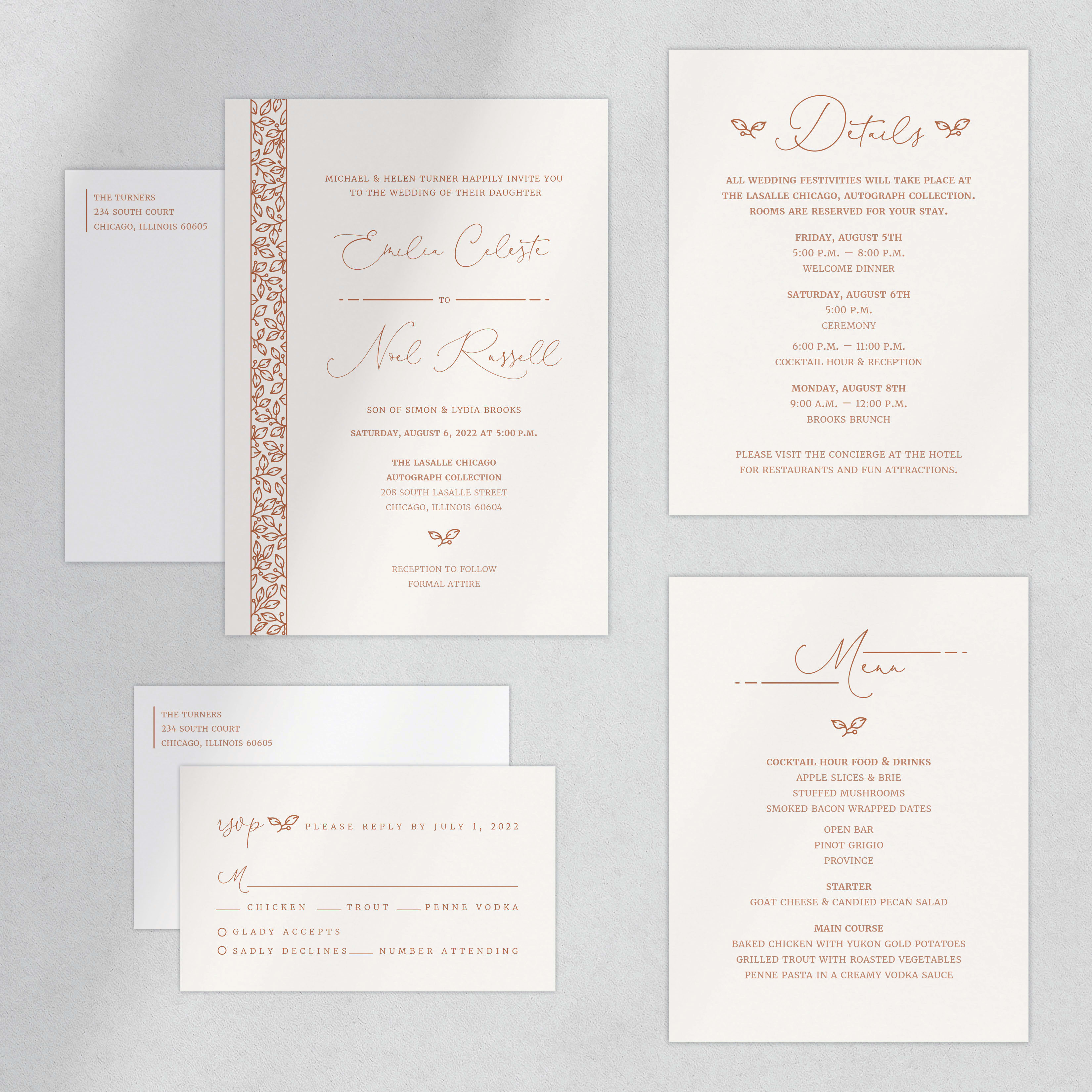 Design a beautiful wedding invitation with stationary by Bluewildflower |  Fiverr