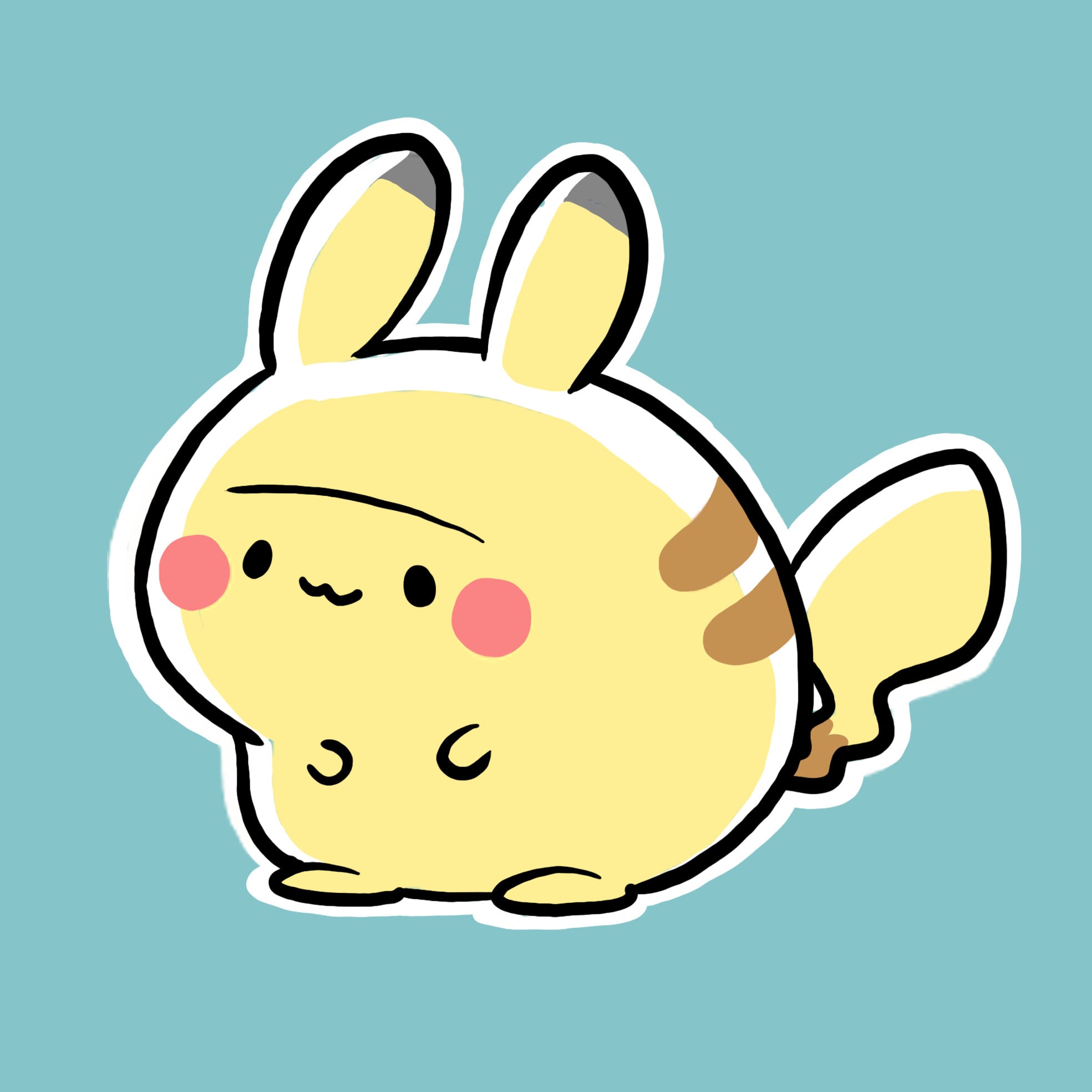 Cute pokémon drawing in kawaii style