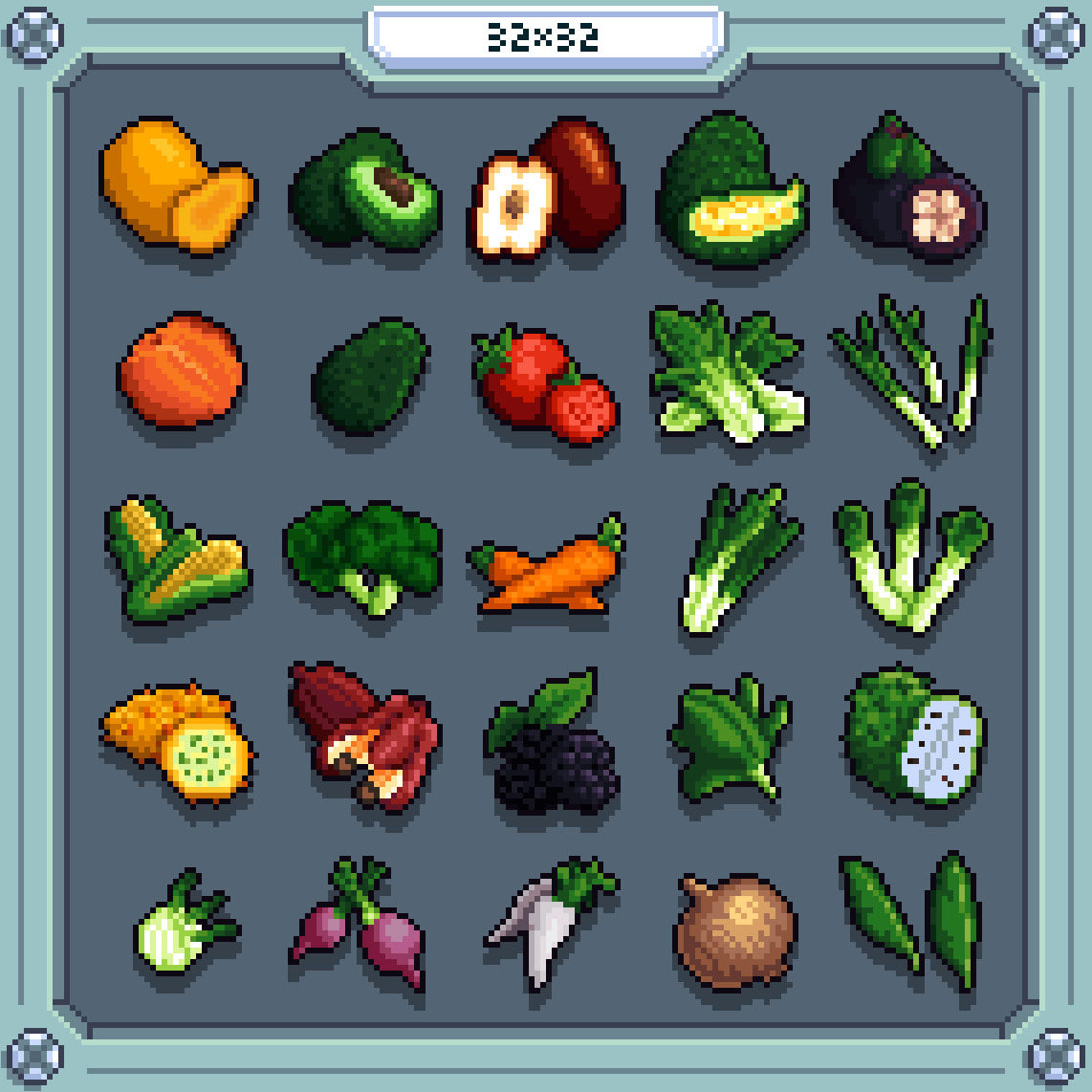 Create 32x32 pixel art for your game items by Ruiizen