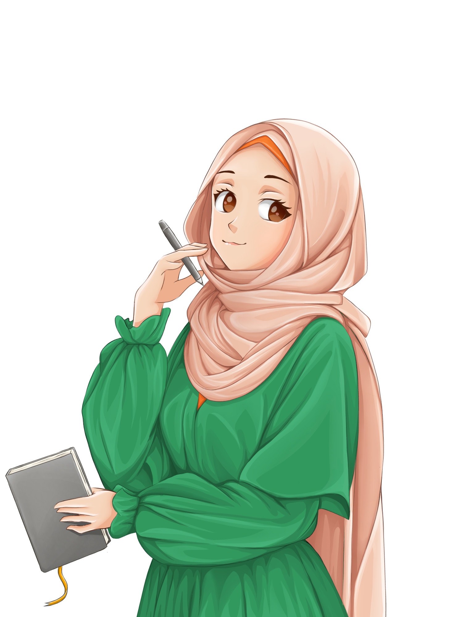 draw your hijab picture into an anime illustrations