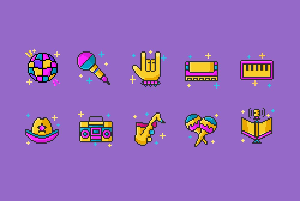 create 32x32 unique custom pixel art icons for your projects