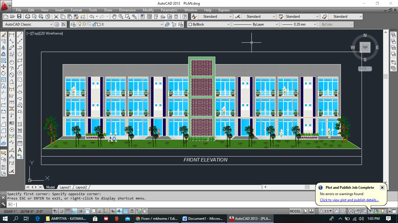 Design and draw your architectural floor plan using autocad by