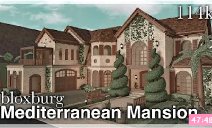 BLOXBURG HOUSE BUILD MANSION, BEAUTIFUL MEDITERRANEAN MANSION, READ  DESCRIPTION