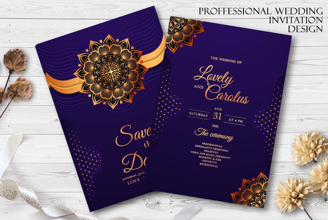 Get Royal Blue And Orange Wedding Invitation Cards Design And Printing -  Design And Printing Company In Kwara State, Nigeria
