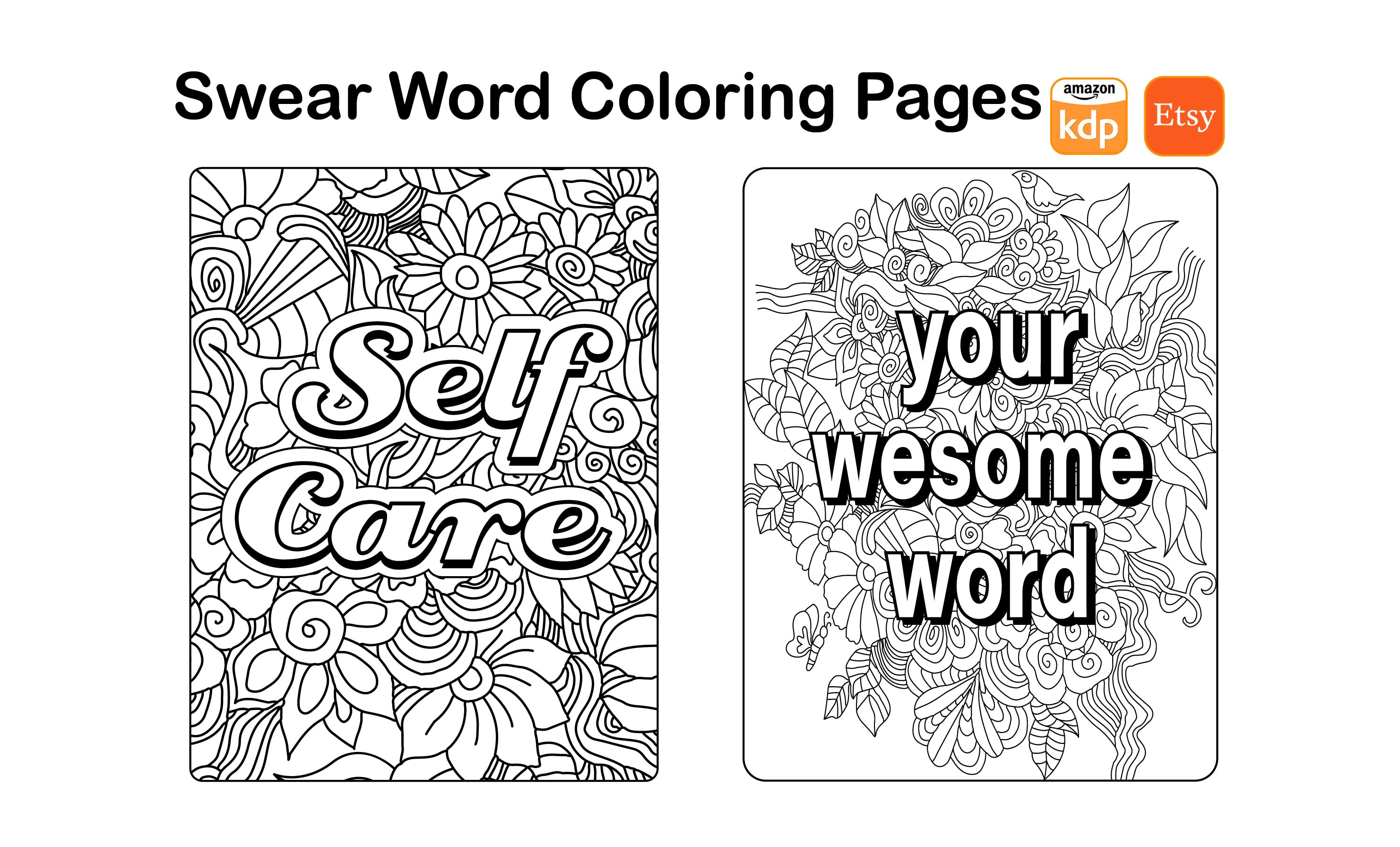 KDP Adult Swear Word Coloring Book Set 2 Graphic by EverydayDigitalArt ·  Creative Fabrica