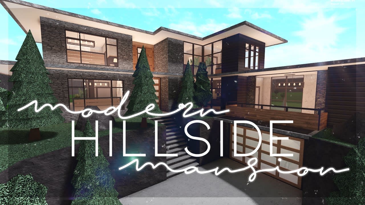 ROBLOX BLOXBURG: Hillside Modern Mansion, House Build