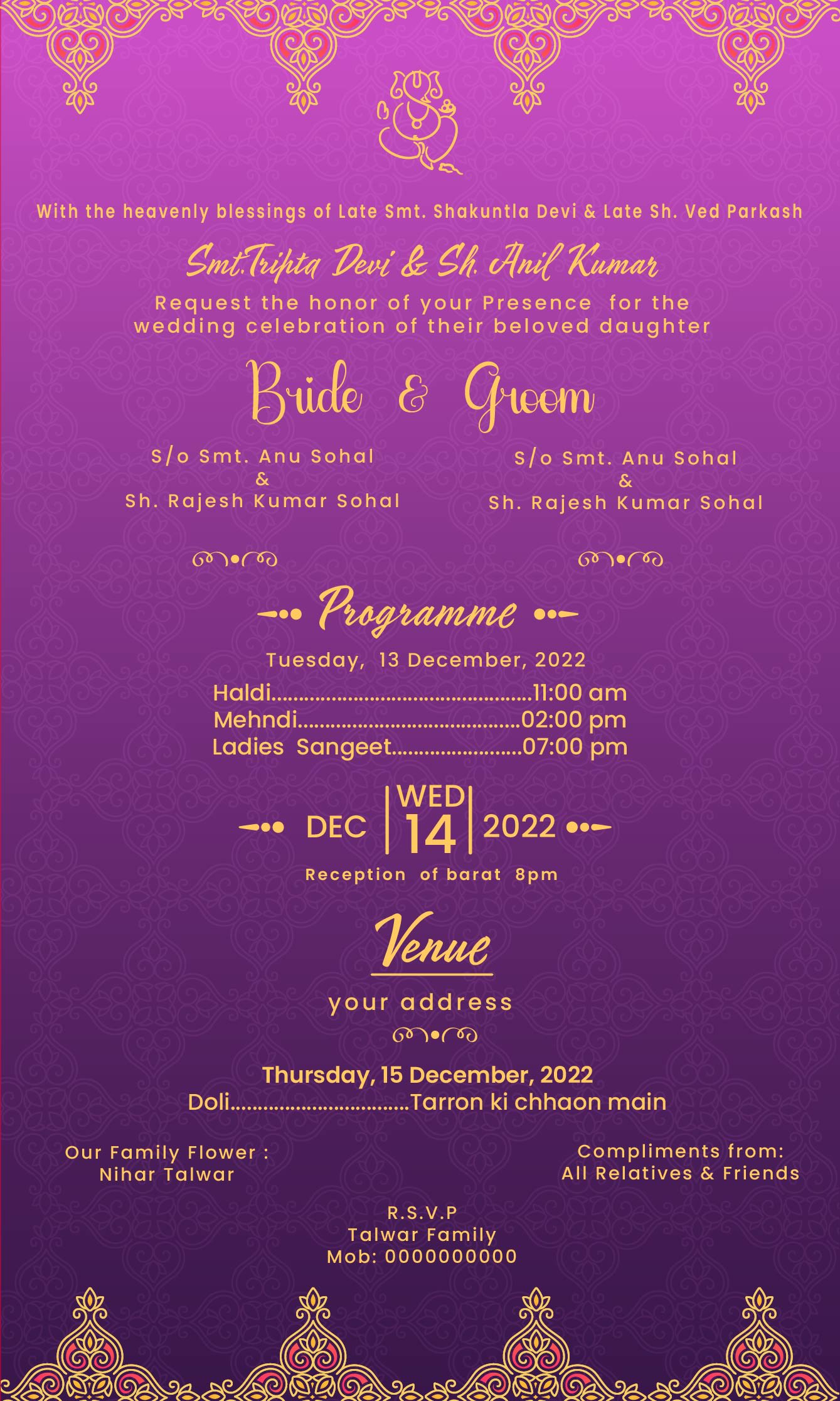 Create a rajasthani wedding invitation video by Three_video | Fiverr, image size:1339x2232