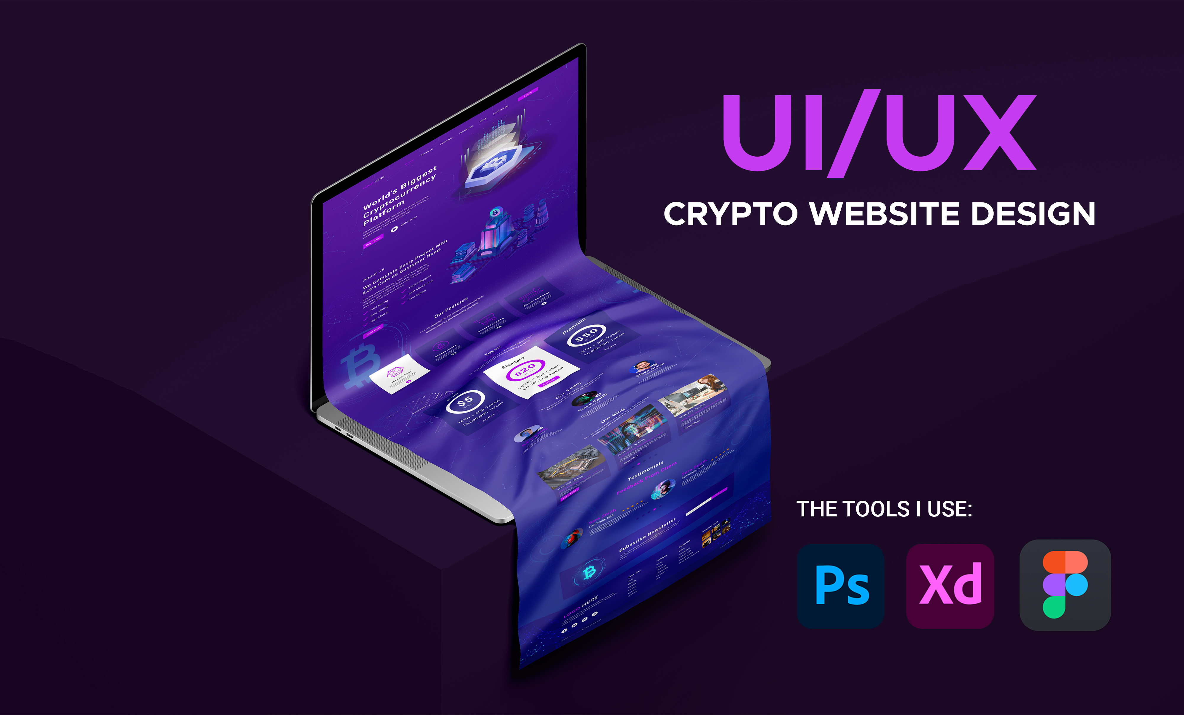 Do cryptocurrency trading ui ux web landing page design by Kb_ui_designs |  Fiverr