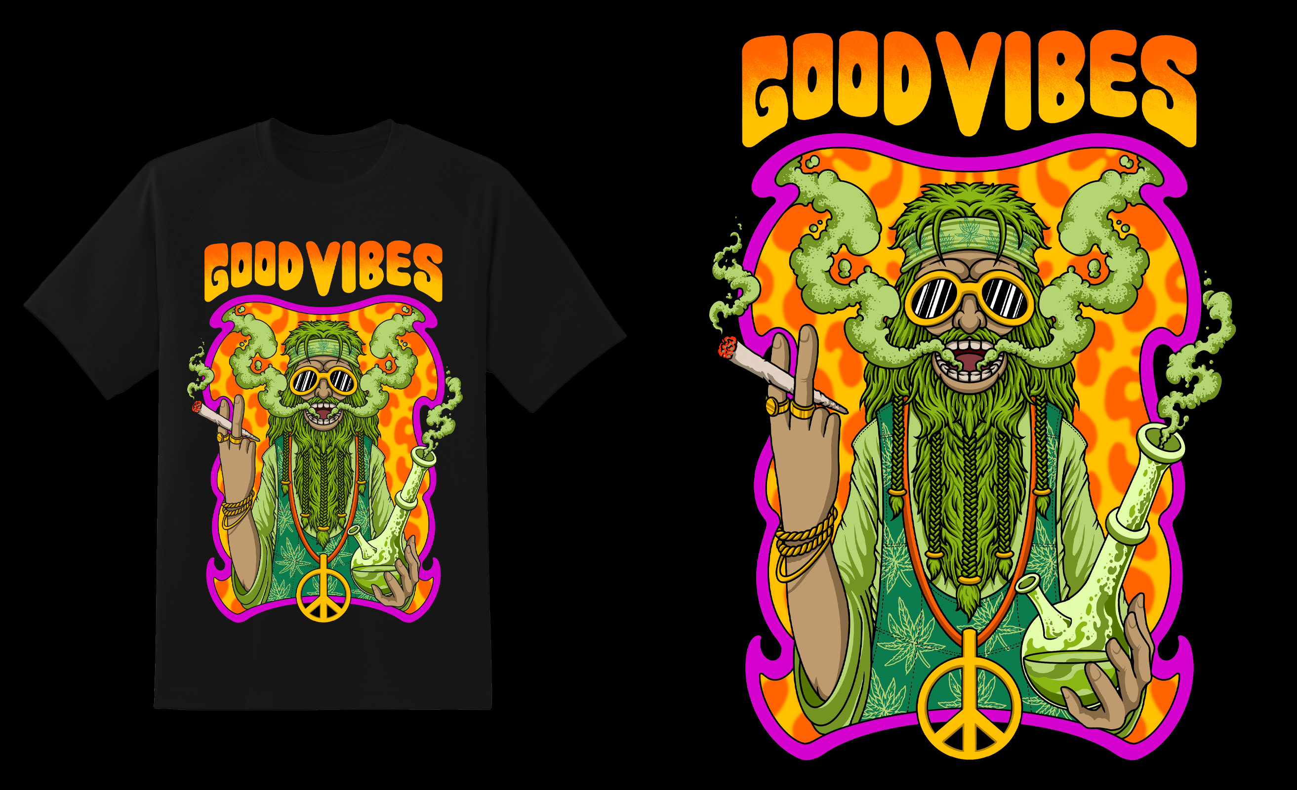 Psychedelic Streetwear T-shirt Design Graphic by katarsis stock · Creative  Fabrica