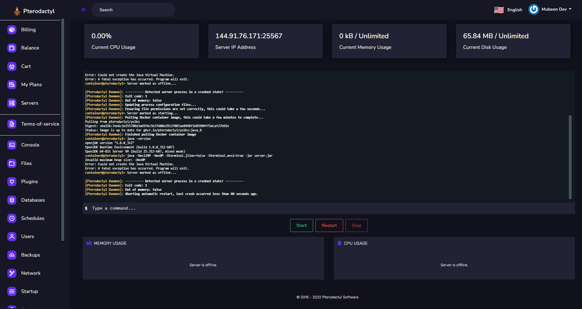 install and configure pterodactyl panel on your server