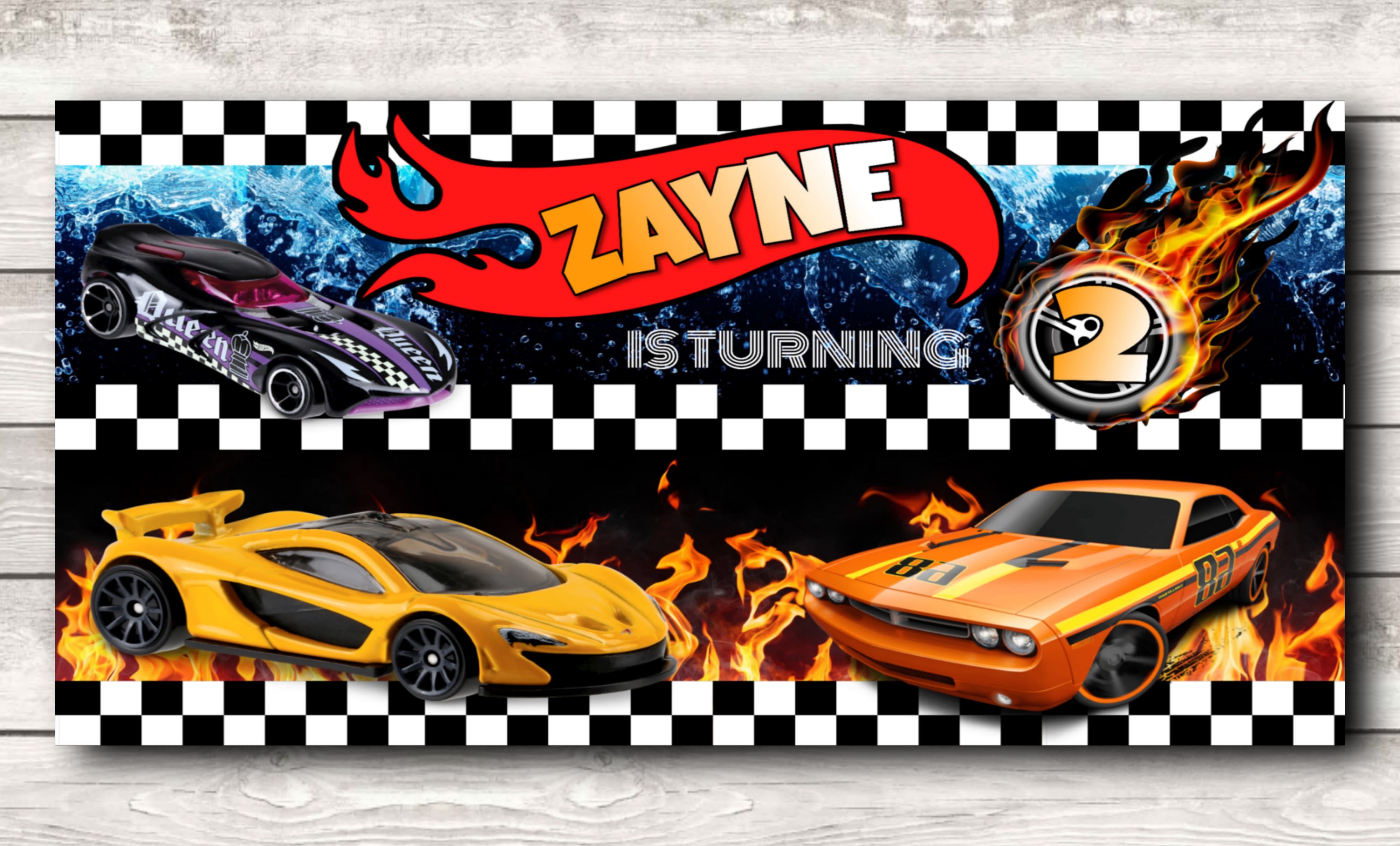 Design complete hotwheels birthday theme labels banner stickers by  Ddigitalhub