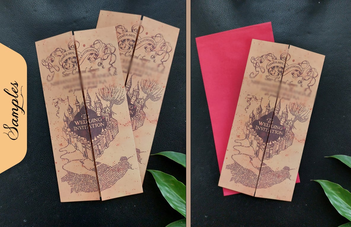 Harry Potter Marauders Map Animated Birthday Invitation - Double Joy Invites