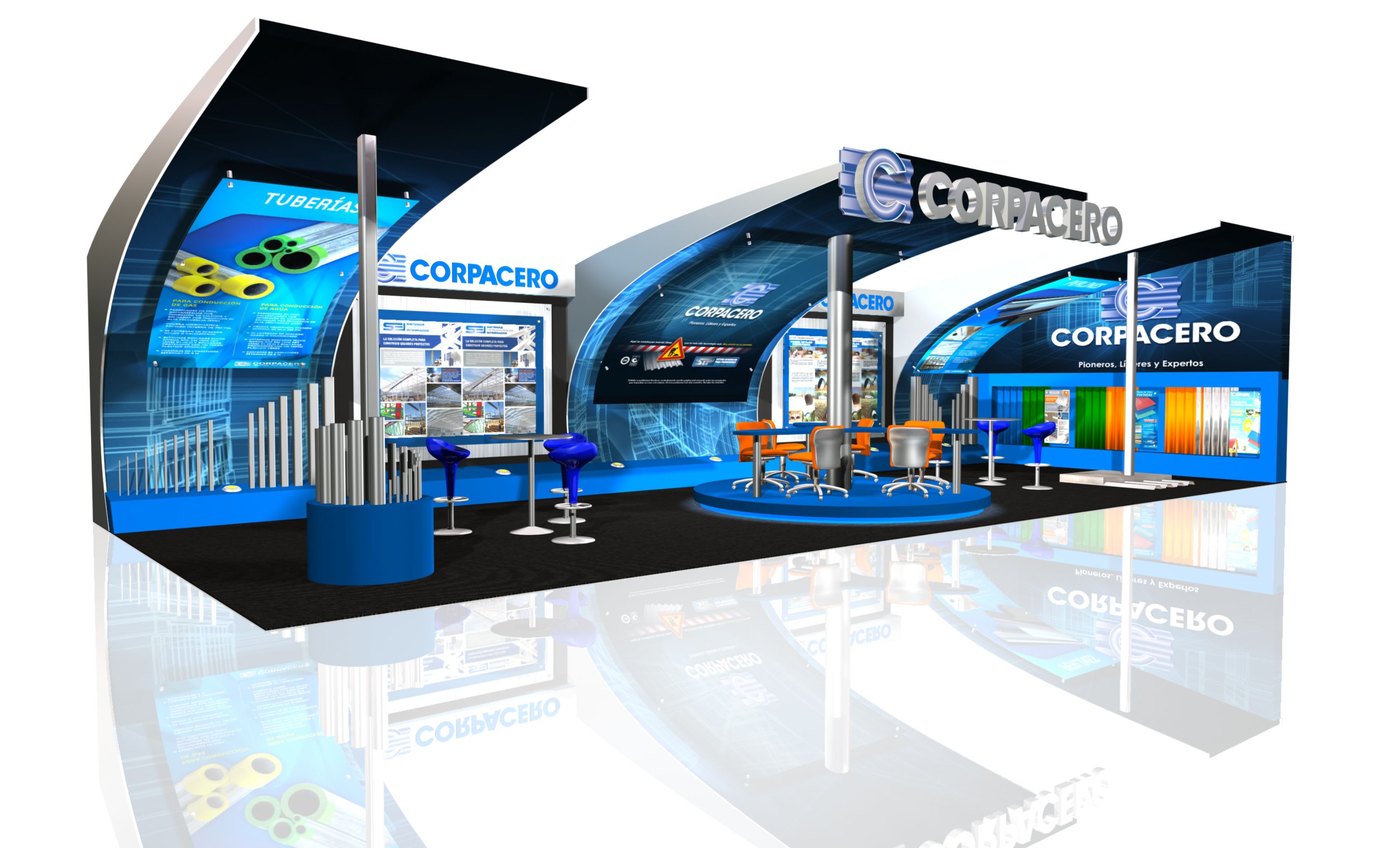 Design your 3d trade show booth, kiosk or expo stand by Oscar_geometric |  Fiverr, image size:3097x1877