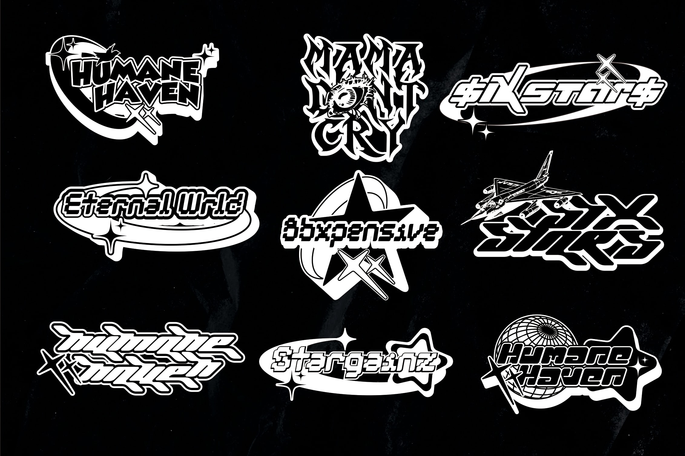 Design estilo y2k streetwear logotipo marca