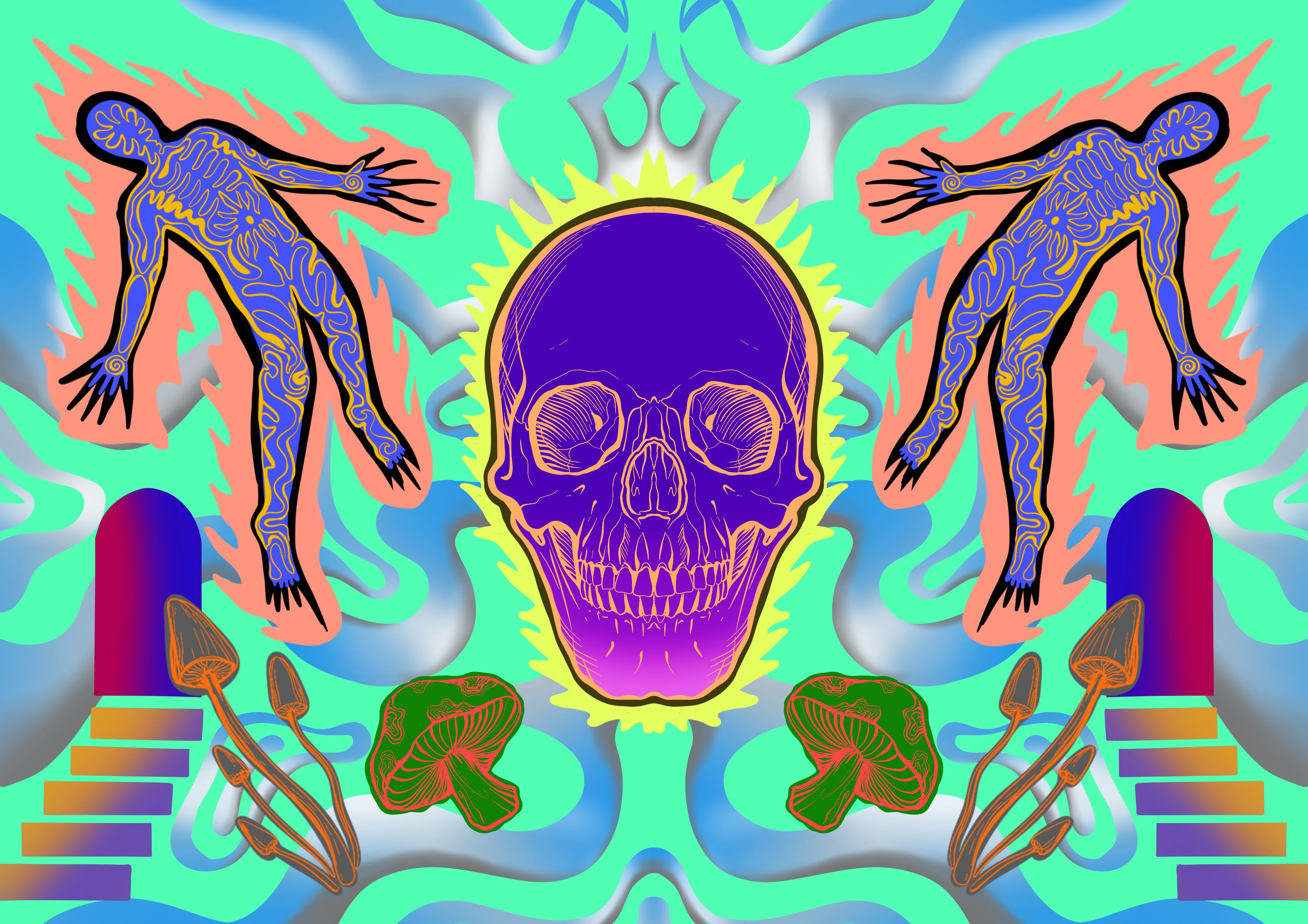 Do colorful trippy psychedelic illustration for anything by Dopers_project  | Fiverr, image size:3508x2480
