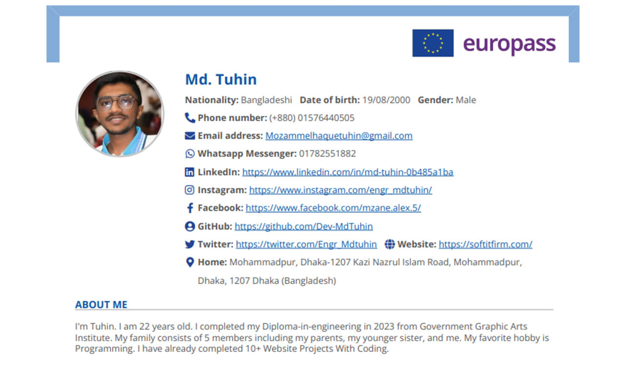 Free Europass Cv Templates