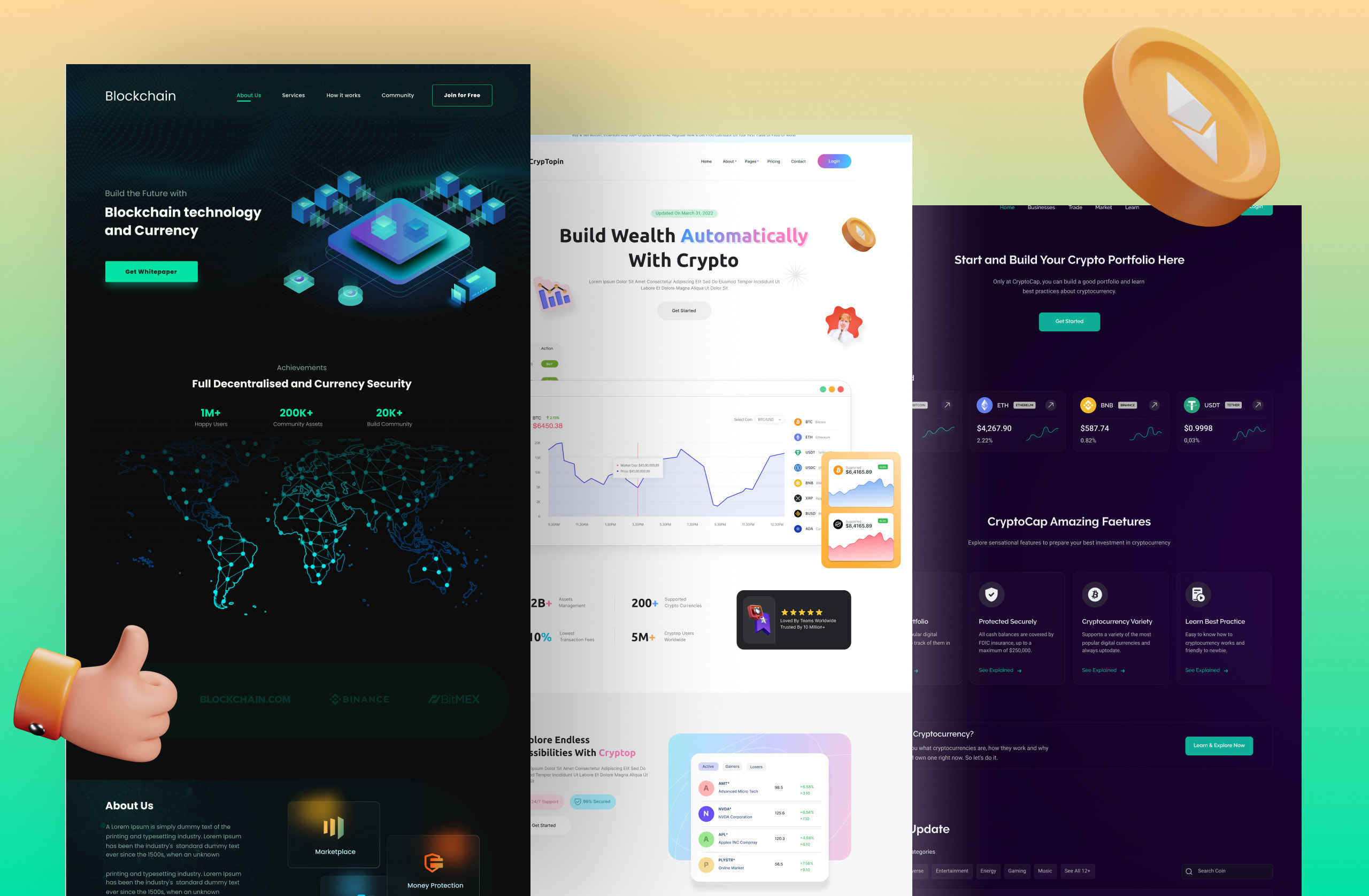 Design blockchain ui design, nft, crypto website, app ui ux by Ateebuiux |  Fiverr