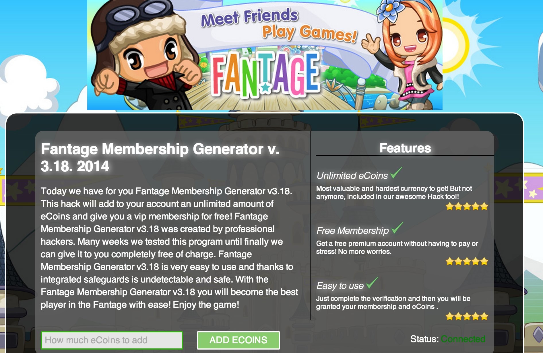 fantage free premium membership hack