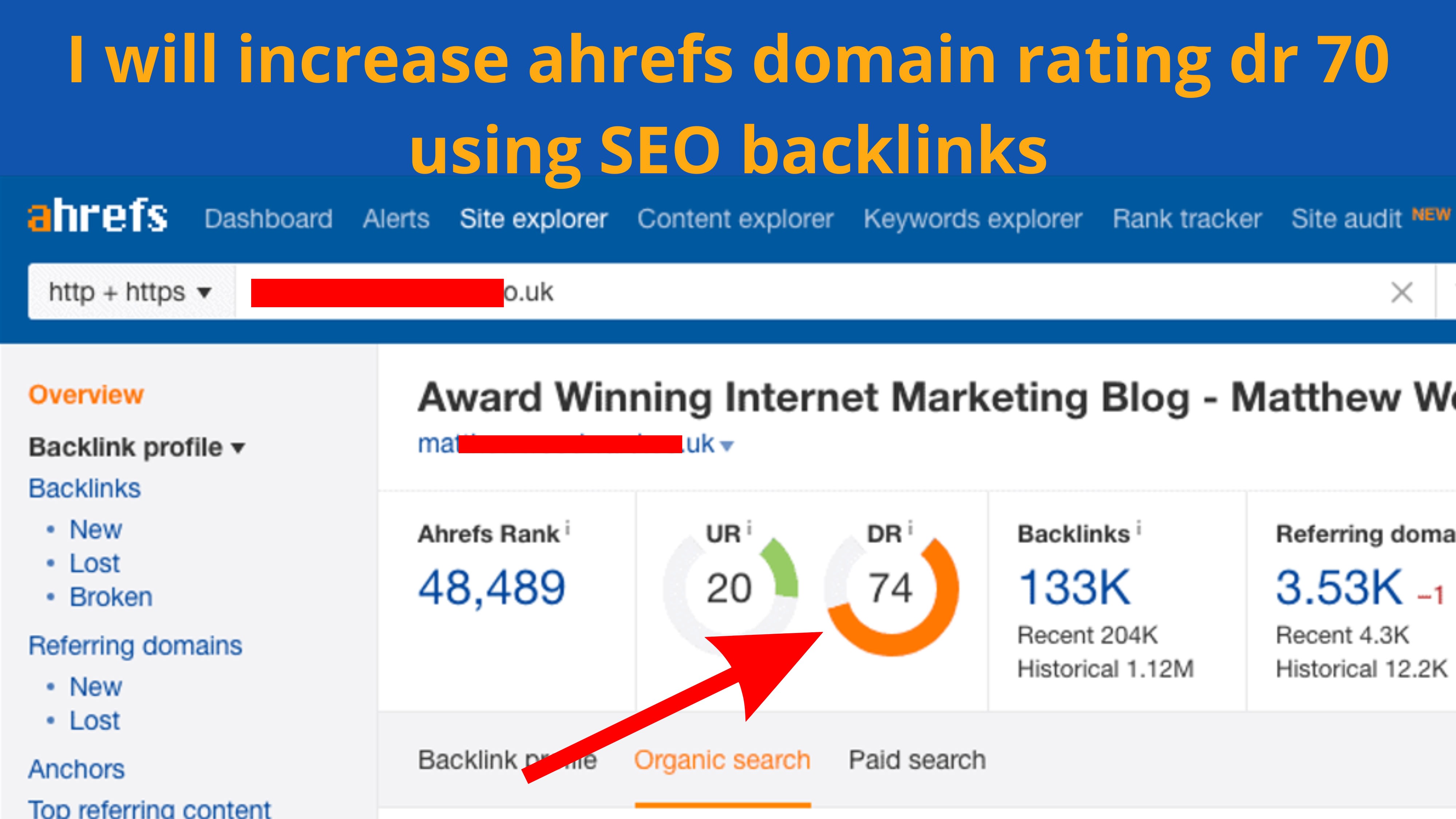Increase ahrefs domain rating dr to 70 with our high authority seo