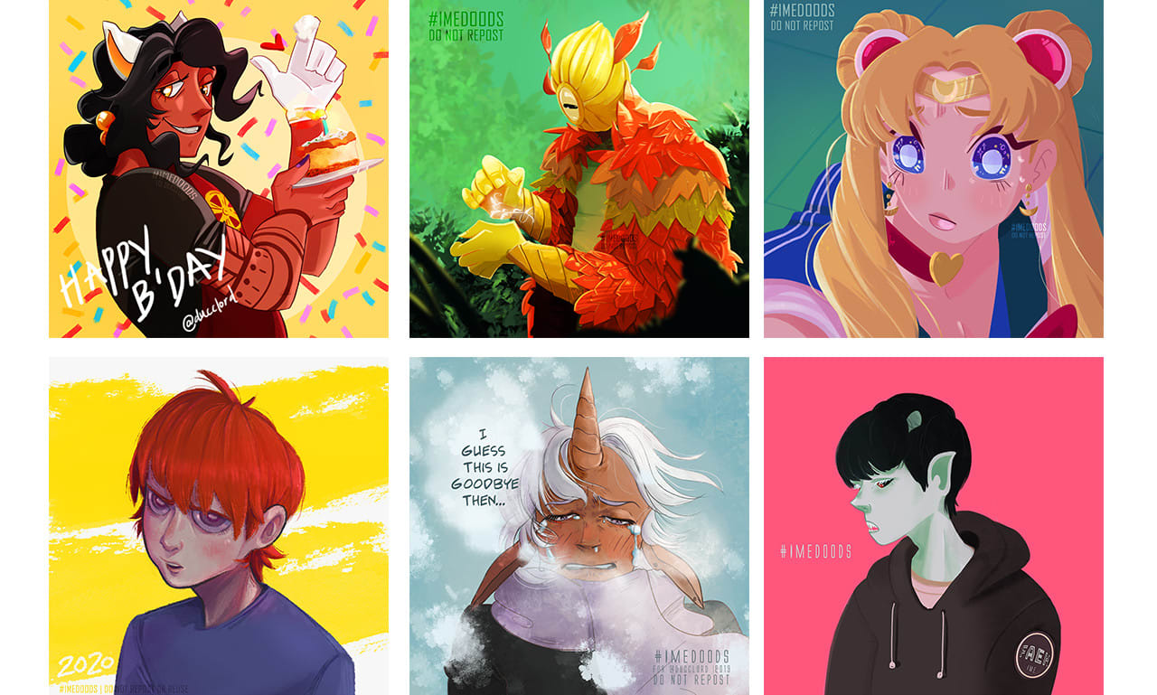 Draw stylized 2d character art and illustrations for you by