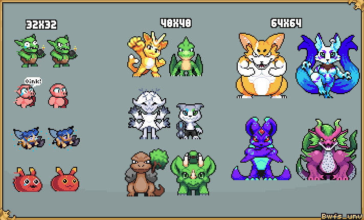 32x32 pixel art creatures volume 3