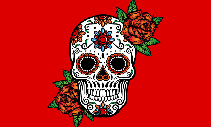 mexican sugar skull pattern, vintage design for t-shirts 2082103