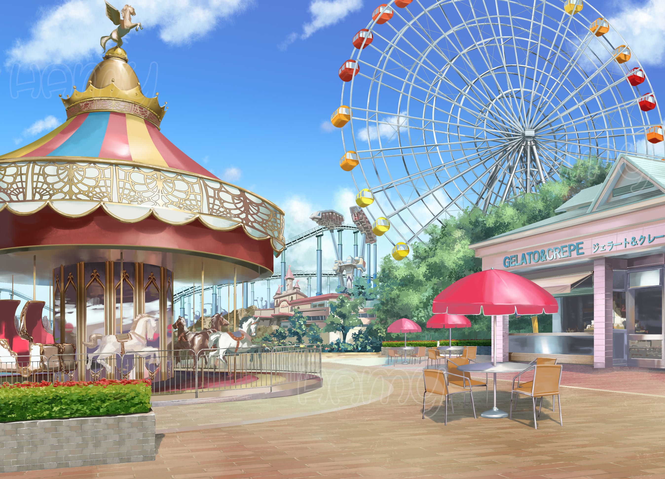 Anime Fan thiết kế tinh tế hộp nhạc vòng quay ngựa gỗ dễ dàng sử dụng Carousel  Carousel bánh phụ kiện tưởng tượng sơn Vòng Đu Quay Đồ trang trí bánh |
