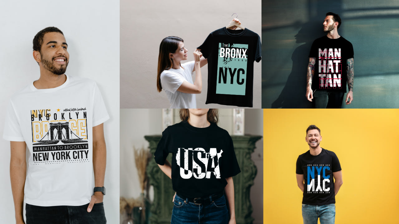 106 Urban street t-shirt design vector bundle. New York city