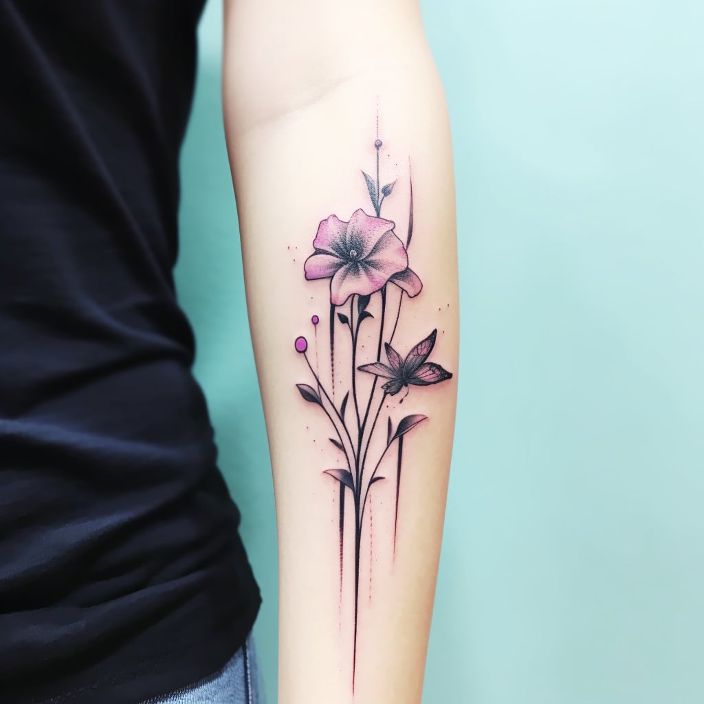 Violet Floral Tattoo – Tattoo for a week