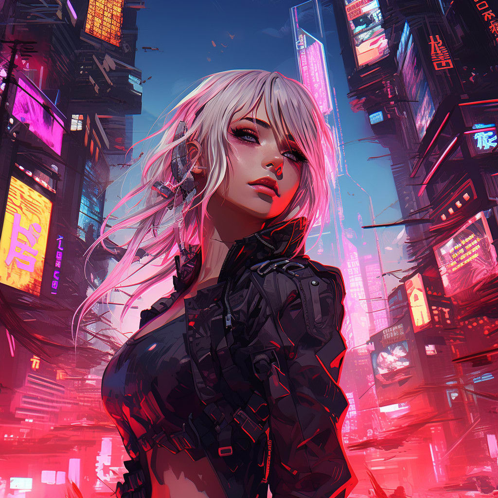 Cyberpunk Anime Girl · Creative Fabrica