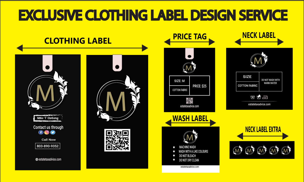 Design clothing labels, shirt tag, hang tag and neck tag by Muhammadusama99