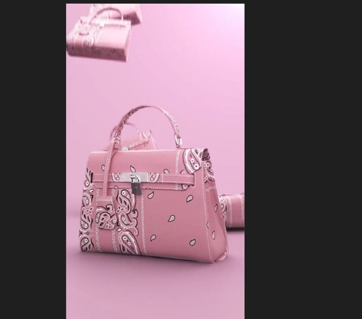 Model 3d bag animation, 3d bag design, handbag and 3d fashion bag