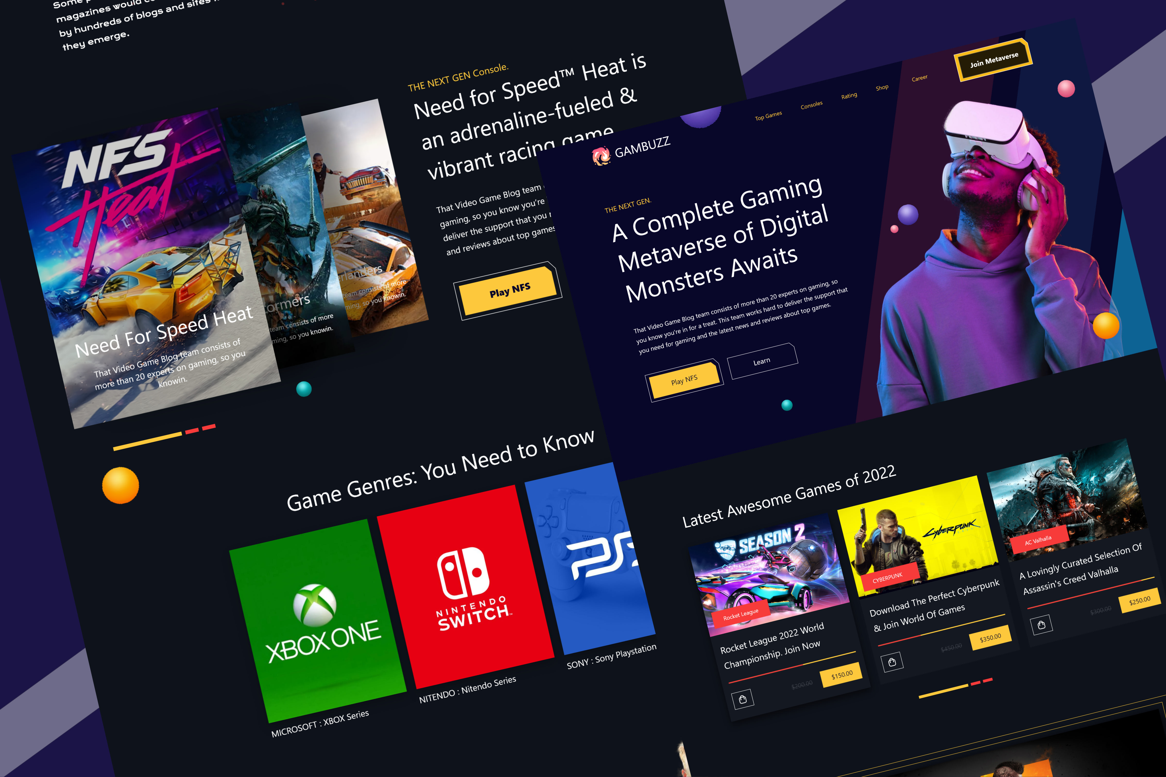 Gaming Website UI Landing Page AC Valhalla