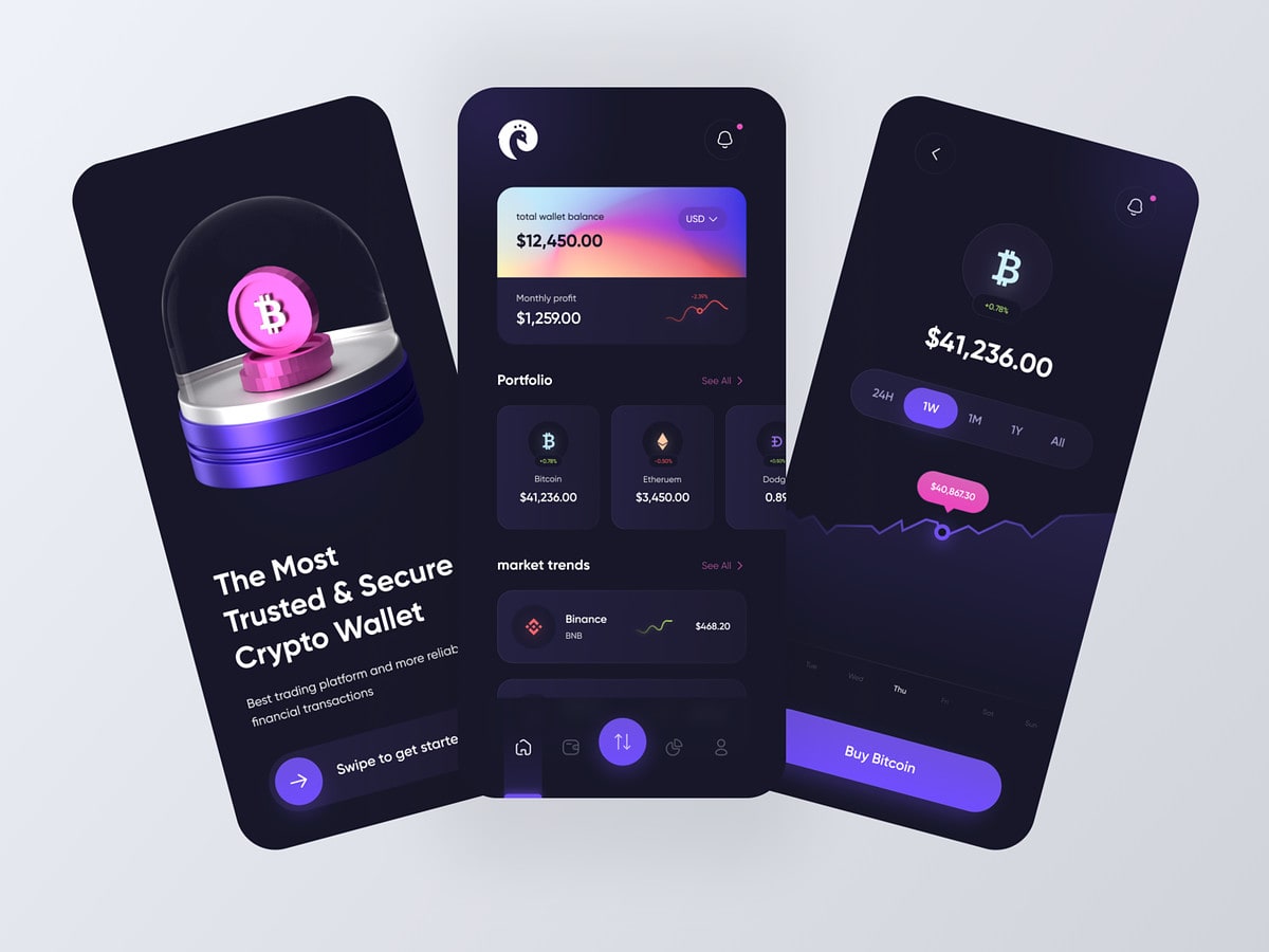 Crypto wallet app, exchange, wallet, fintech app, blockchain app, ico  website by Marque_dev | Fiverr