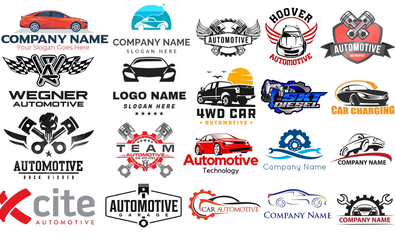 Design-logo für autohaus, auto, autoreparatur und werkstatt