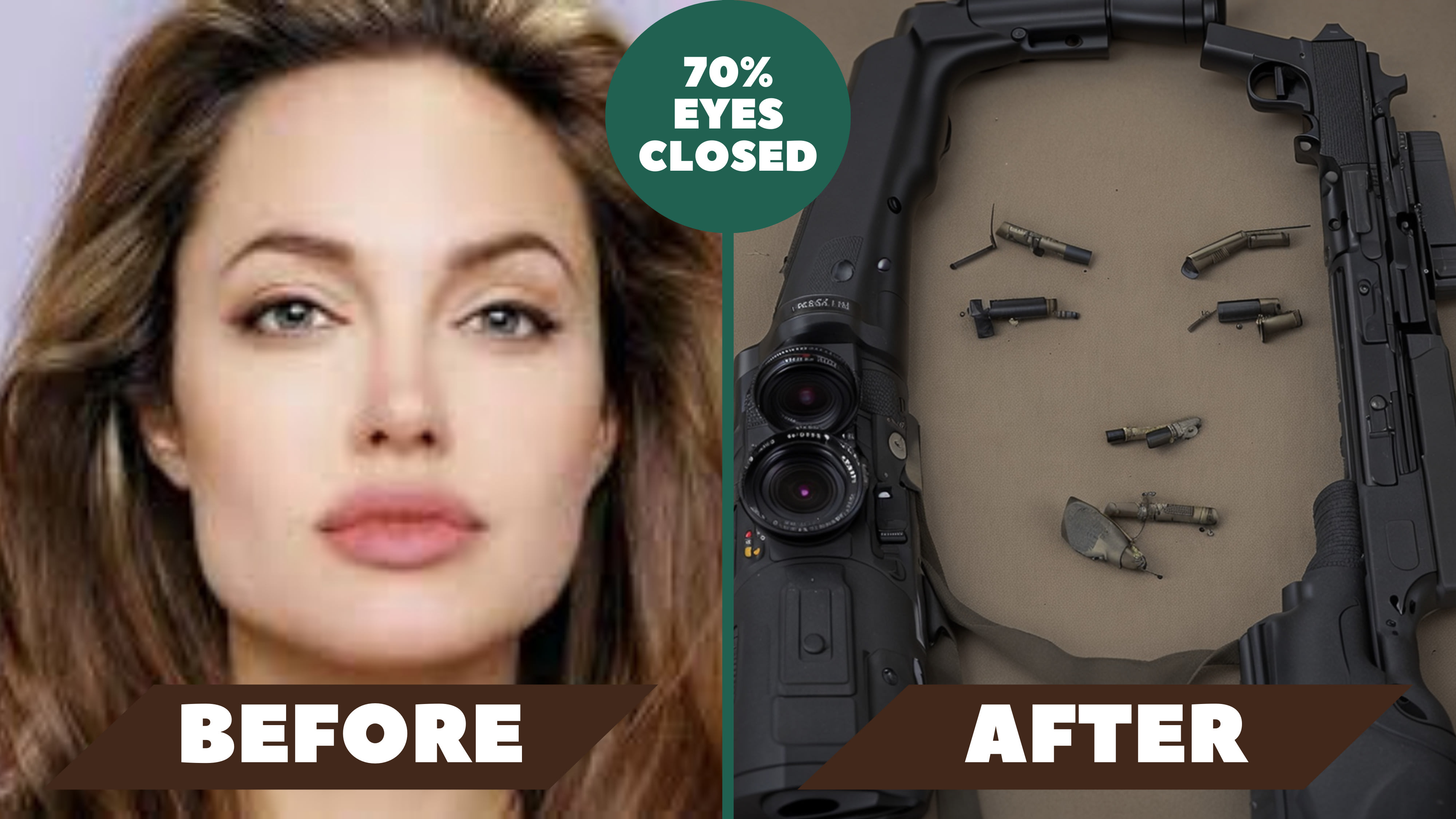 Convert your picture to visual art 70 percent closed eyes by