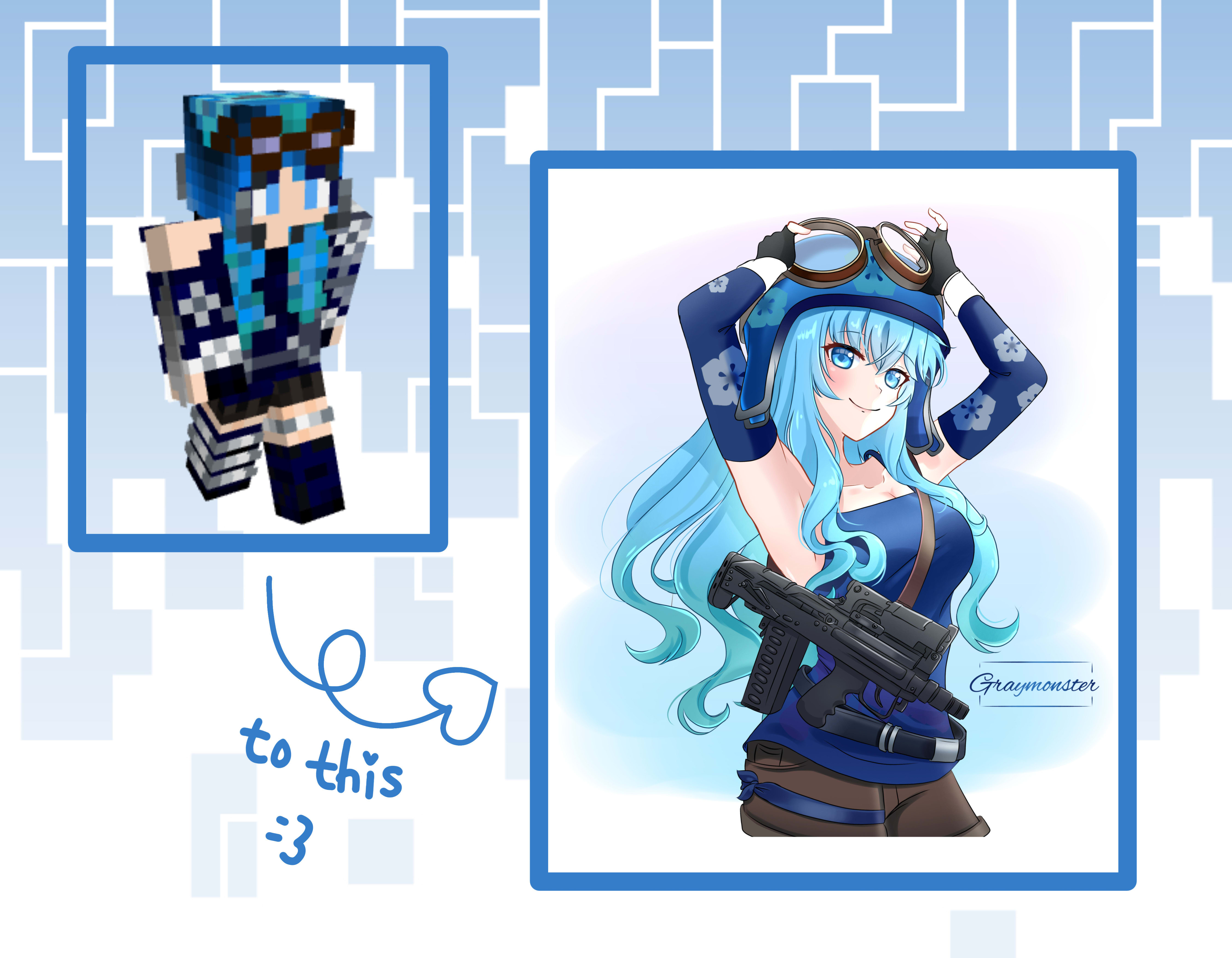 Draw your minecraft skin or roblox avatar my anime style by Tanpeiii