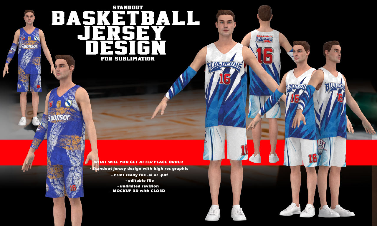 Basketball Jersey Editable Digital Print File Full 