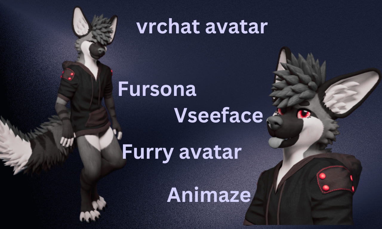 create 3d nfsw furry vrchat avatar, furry avatar, fursona character, nsfw