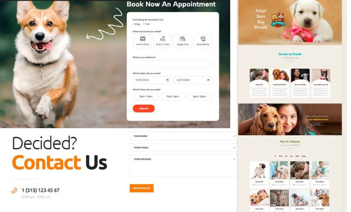 Website Template Puppy Adoption Websites Create A Puppy Website