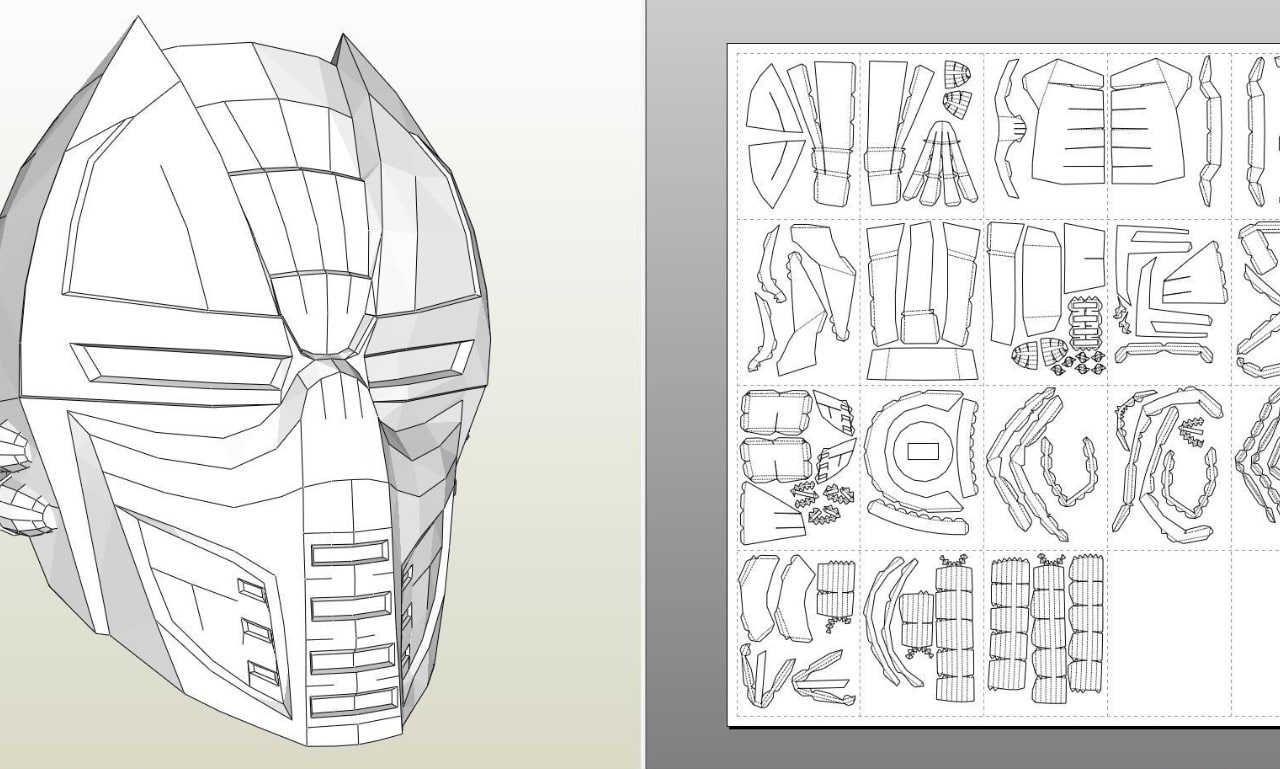 Concevoir un modèle 3d de masque, casque cyberpunk et masque de cosplay