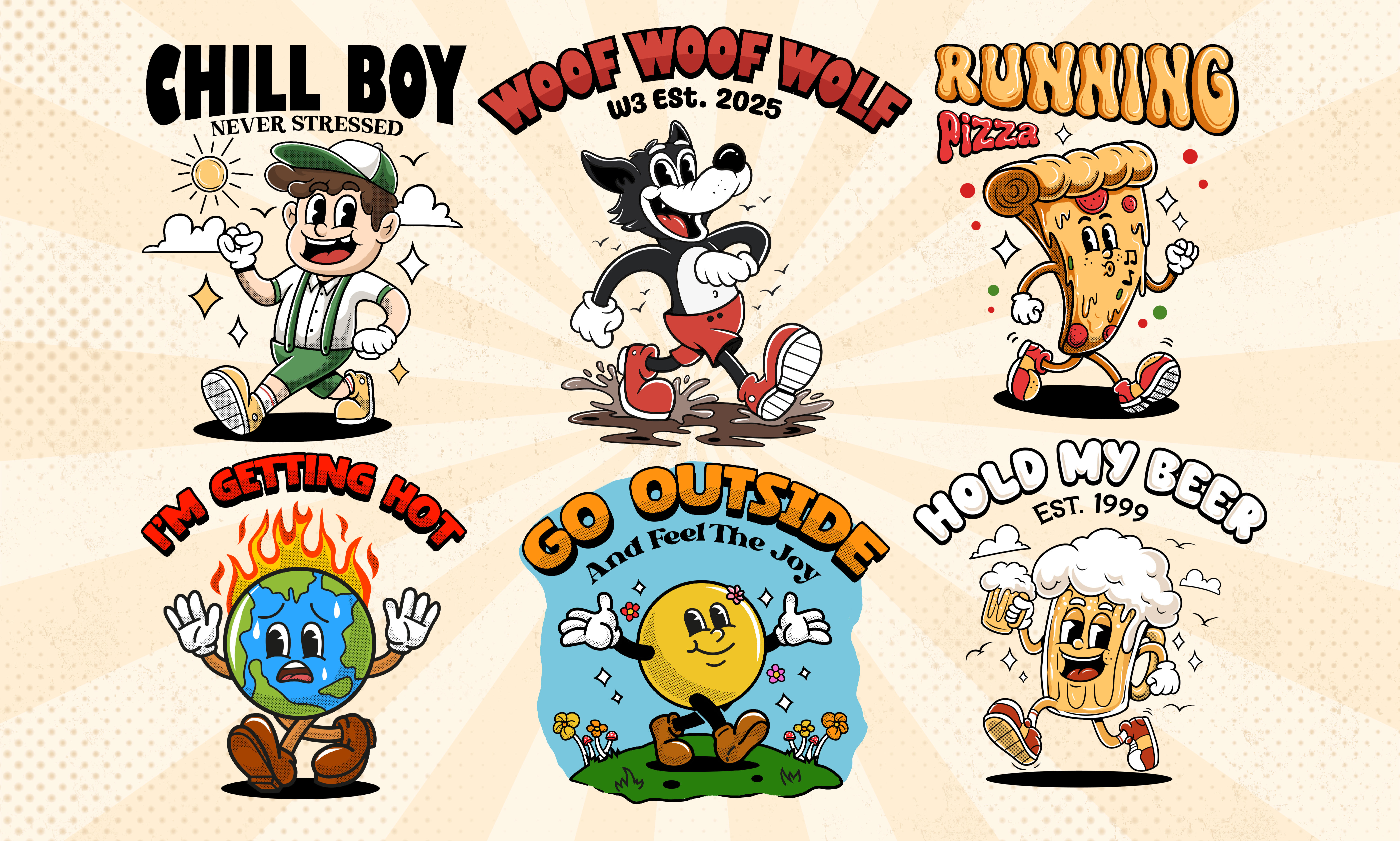 Do retro vintage character for mascot logo t shirt and merch by