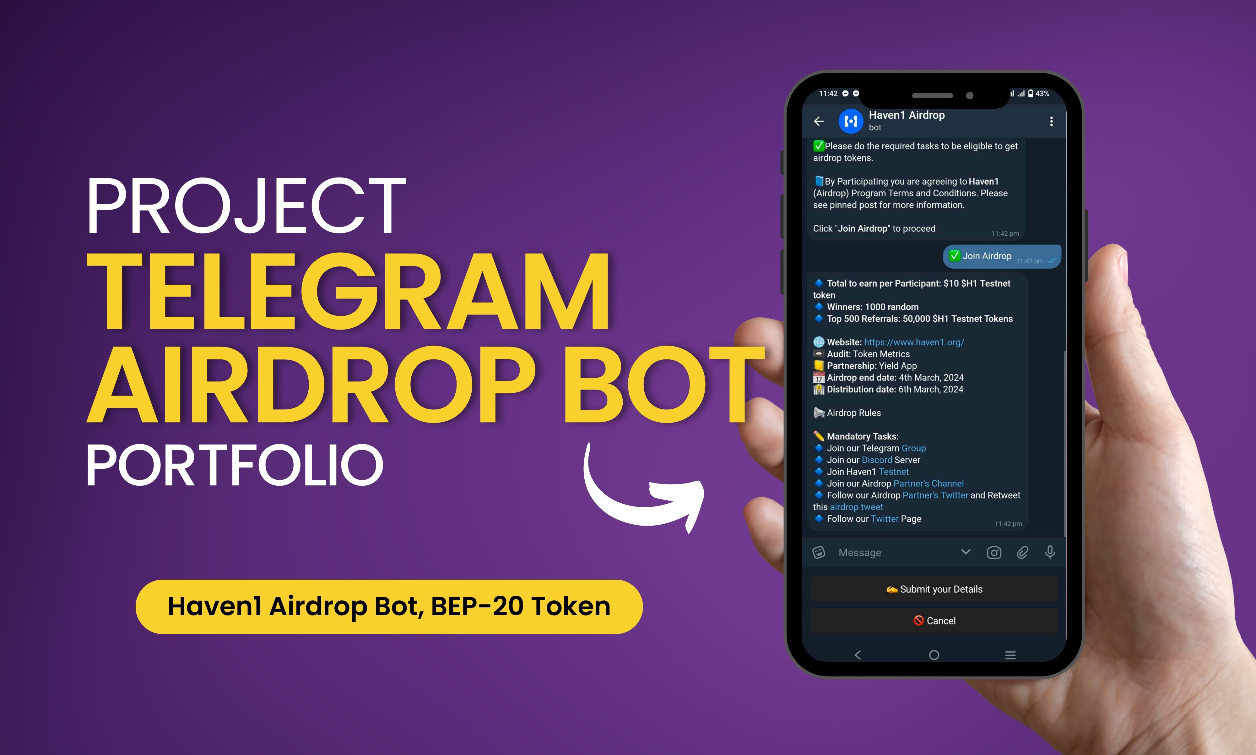 make a custom telegram airdrop bot