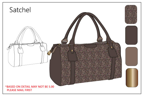 Create fashion handbags accessories, luggage as flats or 3d by