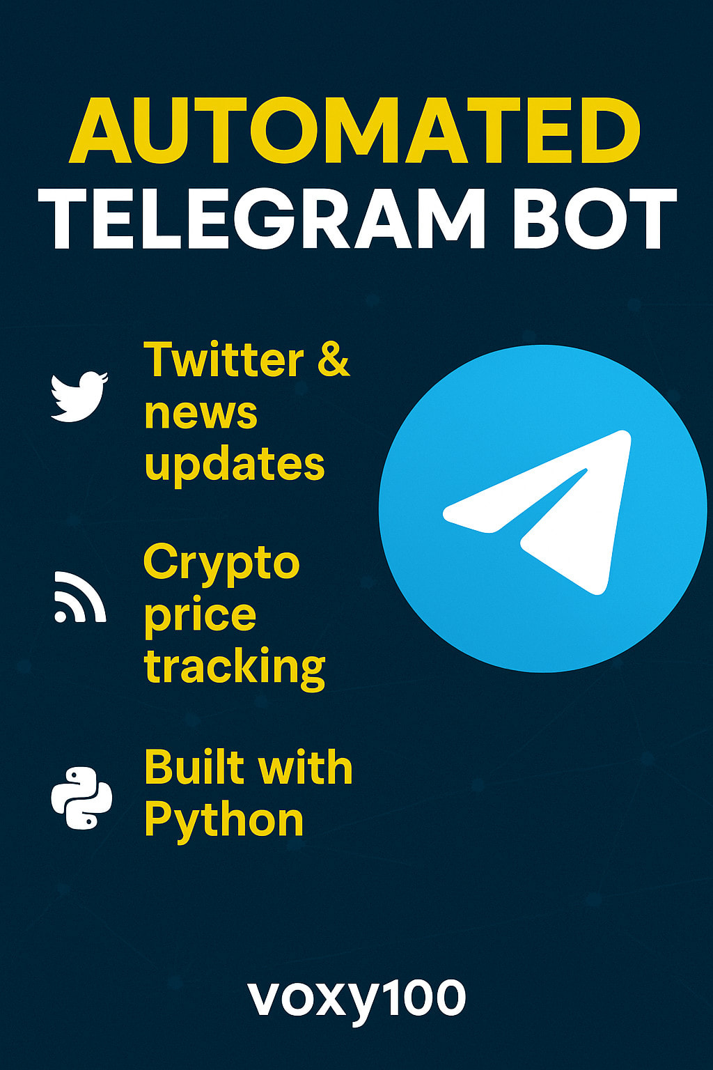 Bouw een crypto telegram bot voor nieuws, twitter updates en live prijs  tracking
