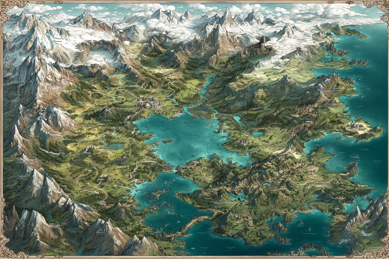 Een fantasy kaart illustratie of site maken in illustrator