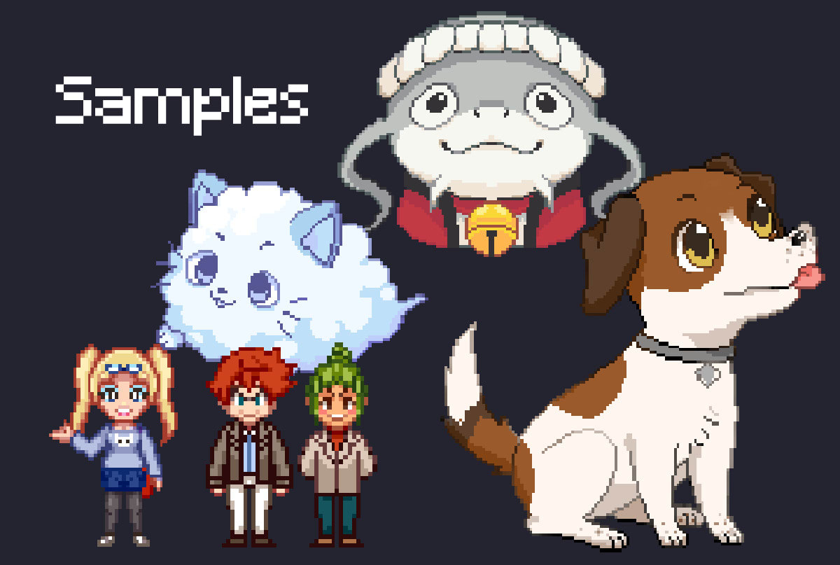 Draw and animate pixel art of cartoons, anime, or pets by
